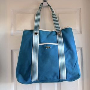 Lacoste blue canvas tote bag.